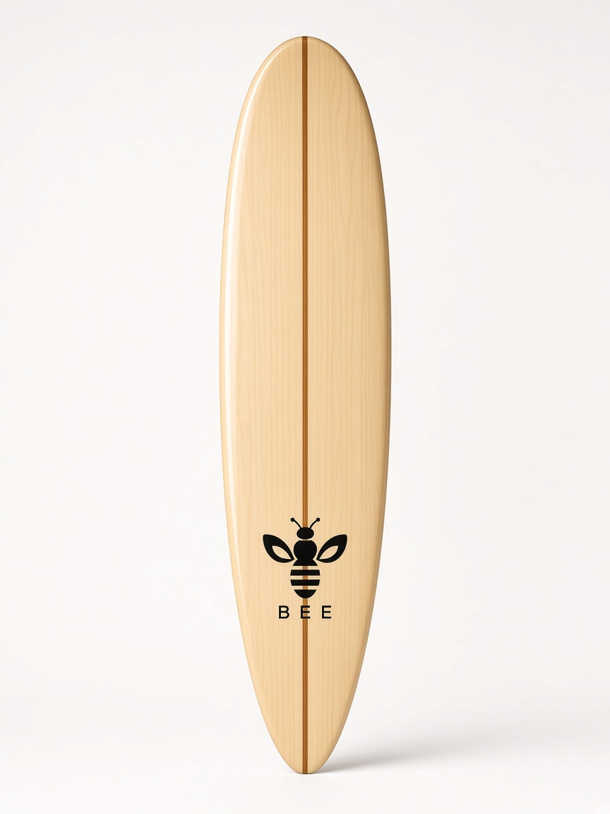 UbuyBee Surf Bee Longboard surfboard, main view, with the BEE logo